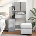 vidaXL Coiffeuse avec armoire gris béton 80x35x132 cm