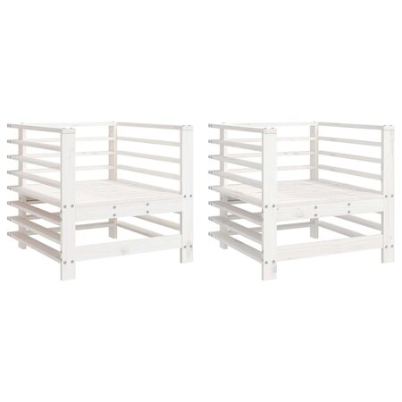 vidaXL Chaises de jardin lot de 2 blanc bois massif de pin