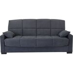 Canapé clic clac 3 places - Tissu gris clair - Epaisseur 17 cm - L223 x P96 x H 103 cm - MEGAN