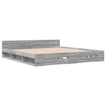 vidaXL Cadre de lit et tiroirs sonoma gris 200x200cm bois d'ingénierie