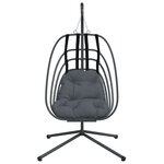 vidaXL Chaise suspendue en forme d'œuf avec support anthracite acier