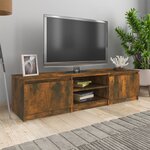 vidaXL Meuble TV Chêne fumé 140x40x35 5 cm Bois d'ingénierie