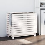 vidaXL Panier à linge blanc 88 5x44x76 cm Bois massif de pin