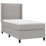 vidaXL Sommier à lattes de lit matelas LED Gris clair 80x200cm Tissu