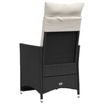 vidaXL Chaises inclinables de jardin lot de 2 et coussins noir rotin