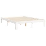vidaXL Cadre de lit avec tête de lit blanc 120x200 cm bois massif