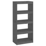 vidaXL Bibliothèque/Séparateur de pièce Gris 60x30x135 5 cm Pin massif