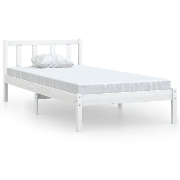 vidaXL Cadre de lit Blanc Bois de pin massif 90x200 cm