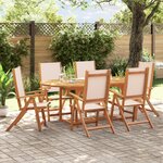 vidaXL Ensemble à manger de jardin 7Pièces bois d'acacia solide textilène