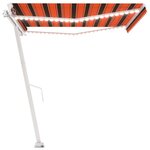vidaXL Auvent manuel rétractable avec LED 450x300 cm Orange et marron