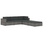 vidaXL Siège central sectionnel 1 pc et coussins Résine tressée Marron