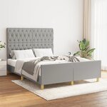 vidaXL Cadre de lit avec tête de lit Gris clair 140x190 cm Tissu