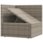 vidaXL Salon de jardin 4 Pièces avec coussins Gris Résine tressée