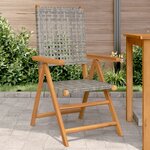 vidaXL Chaises de jardin lot de 2 gris bois massif d'acacia et rotin