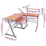 Bureau table poste de travail meuble d'ordinateur informatique étude d'ordinateur d'angle 132 x 112 x 99 cm bois ingénierie brun 02_0023731
