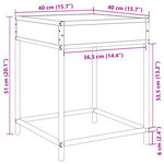 vidaXL Table de chevet avec LED infini chêne sonoma 40x40x51 cm
