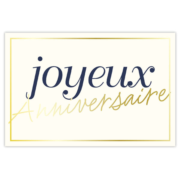 Carte De Vœux Message Joyeux Anniversaire - Ivoire - Draeger paris