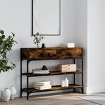 vidaXL Table console chêne fumé 100x25x75 cm bois d'ingénierie