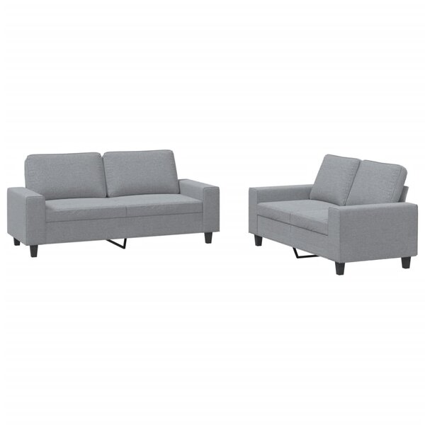 vidaXL Ensemble de canapés 2 Pièces gris clair tissu