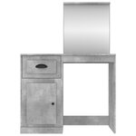 vidaXL Coiffeuse et miroir gris béton 90x50x132 5 cm bois d'ingénierie