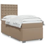vidaXL Sommier à lattes de lit avec matelas Cappuccino 100x200 cm