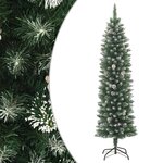 vidaXL Sapin de Noël artificiel mince avec support 240 cm PVC
