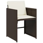 vidaXL Ensemble à manger de jardin et coussins 11 Pièces marron rotin