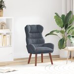 vidaXL Fauteuil relaxant en velours gris foncé