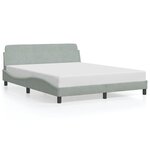 vidaXL Cadre de lit sans matelas gris clair 160x200 cm velours