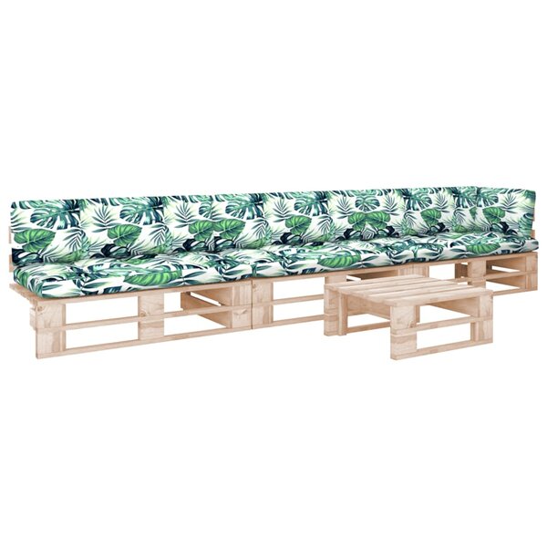 vidaXL Salon de jardin palette 4Pièces avec coussins bois de pin imprégné
