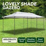 vidaXL Belvédère 600x298x270 cm Blanc 180 g/m²