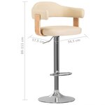 vidaXL Tabourets de bar lot de 2 crème bois courbé et similicuir