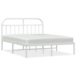 vidaXL Cadre de lit métal avec tête de lit blanc 140x190 cm