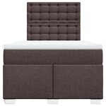 vidaXL Sommier à lattes de lit et matelas marron foncé 120x190cm tissu
