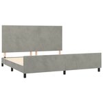 vidaXL Cadre de lit avec tête de lit Gris clair 200x200 cm Velours