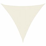 vidaXL Voile de parasol tissu oxford triangulaire 5x5x5 m crème