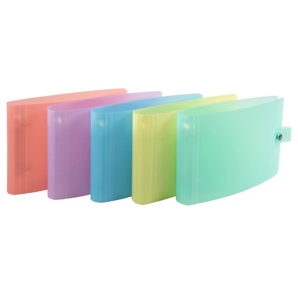 Classeur Pour Fiches Bristol A5 Et 125x200 2 Anneaux 30mm Polypropylène Chromaline Pastel - Couleurs Assorties - X 10 - Exacompta