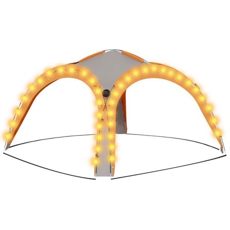 vidaXL Tente de réception LED et 4 parois 3 6x3 6x2 3 m Gris et orange