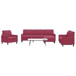 vidaXL Ensemble de canapés 4 Pièces avec coussins Rouge bordeaux Velours