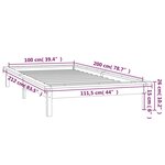 vidaXL Cadre de lit à LED sans matelas 100x200 cm bois massif