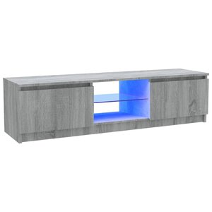 vidaXL Meuble TV avec lumières LED sonoma gris 120x30x35 5 cm
