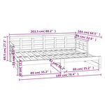 vidaXL Lit coulissant Blanc Bois de pin solide 2x(80x200) cm