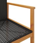 vidaXL Chaises de jardin lot de 2 noir résine tressée et bois massif