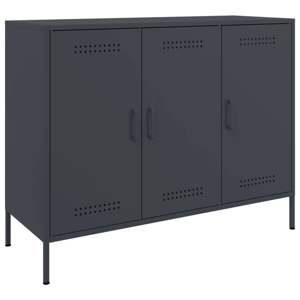 vidaXL Buffet anthracite 100 5x39x79 cm acier laminé à froid