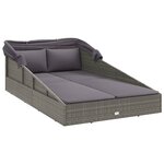 vidaXL Transat avec toit pliable gris 200x114x128 cm résine tressée