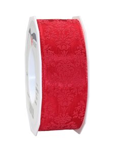 Ruban ornamenté laitonné brixen 20-m-rouleau 40 mm rouge