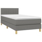 vidaXL Sommier à lattes de lit avec matelas et LED Gris foncé 90x190cm