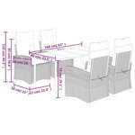 vidaXL Ensemble à manger de jardin 5 Pièces et coussins marron poly rotin