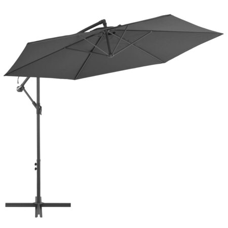 vidaXL Parasol en porte-à-feux avec poteau Aluminium 300 cm Anthracite