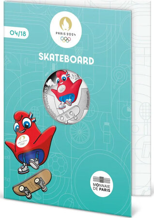 Monnaie de 10€ en argent - Mascotte - Jeux Olympiques 2024 Skateboard -  Millésime 2023 - La Poste